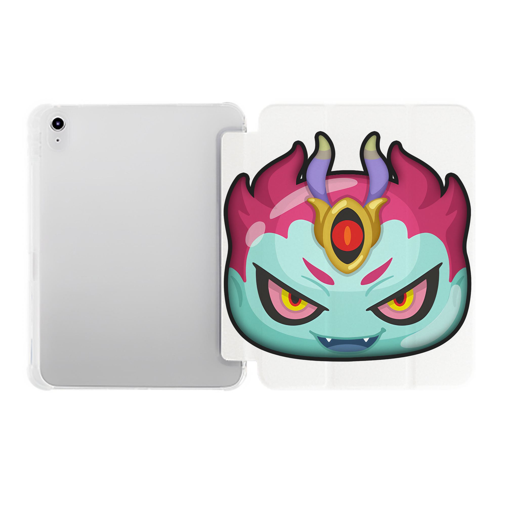（画像用） 妖怪ウォッチ Yo-kai Watch IPad ケース ペン収納付き 三つ折りスタンド PUレザー×シリコン 対応機種9.5/10.5/10.9インチ
